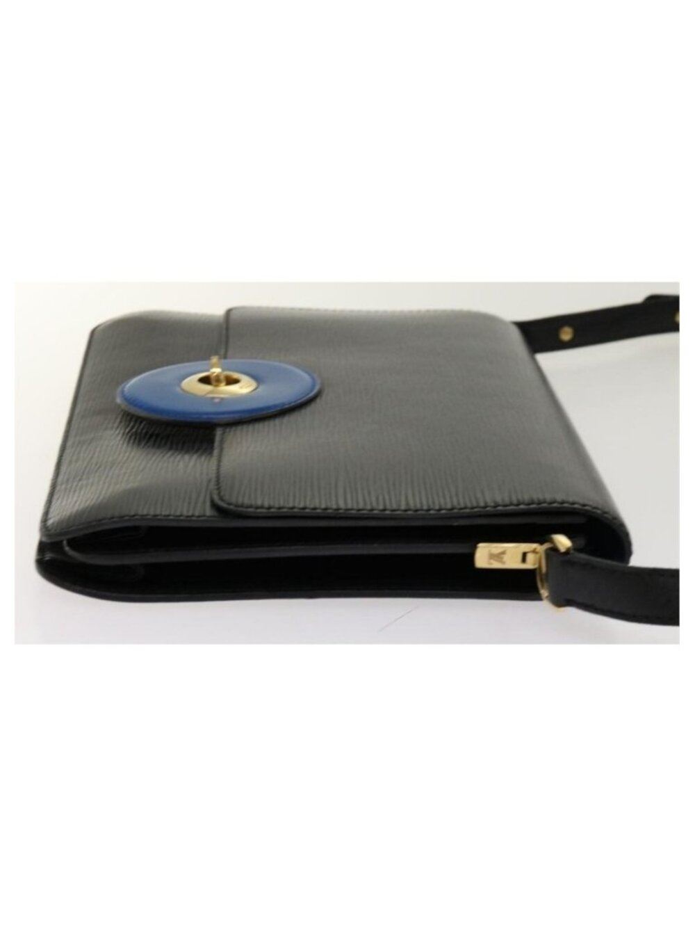Authentic LOUIS VUITTON Epi Bicolor Free Run Shoulder Bag Black Blue M52415 LV - Picture 3 of 16